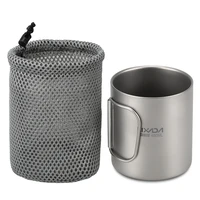 boundless voyage titanium pot titanium cup mug with folding handle outdoor camping hiking picnic tableware 300ml