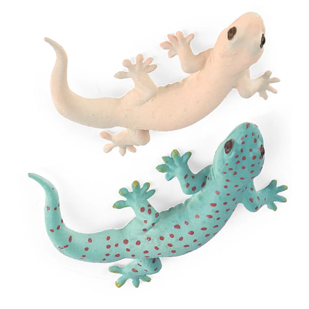 

2 Pcs Toddlers Toys Simulation Gecko Realistic Animal Figures Lizard Figurines Recognition Model Decorate Small Decoration