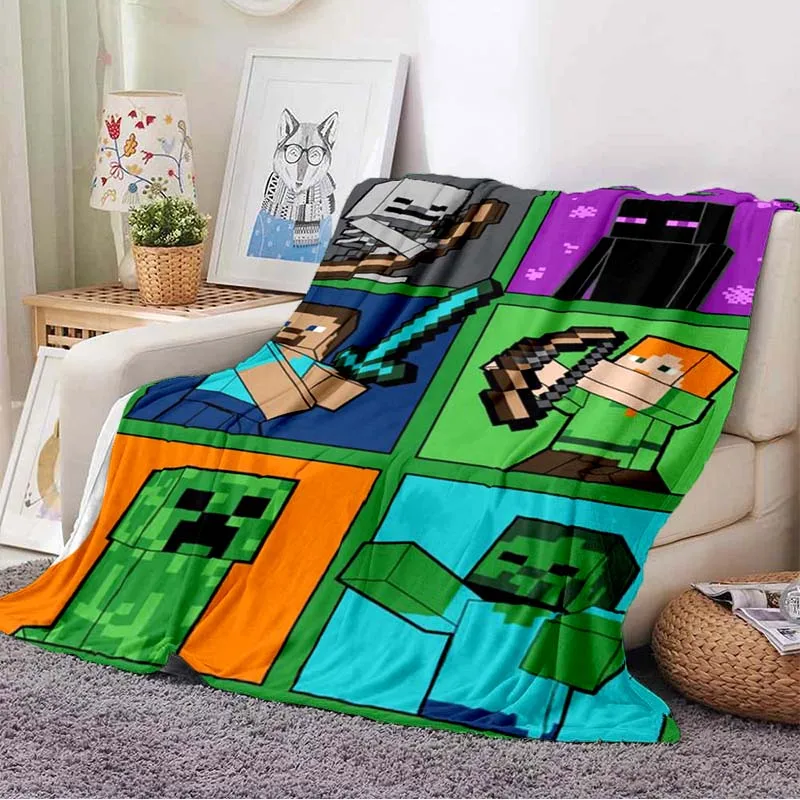 Классическое игровое одеяло M-Craft Sandbox Pixel чехол для дивана мягкое пушистое