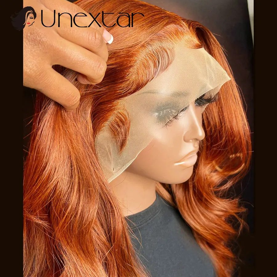 

Human Hair Lace Frontal Wigs for Women Pre Pluck Ginger Blonde Lace Front Wigs Colored Transpant Lace Wig Brazilian Remy Hair