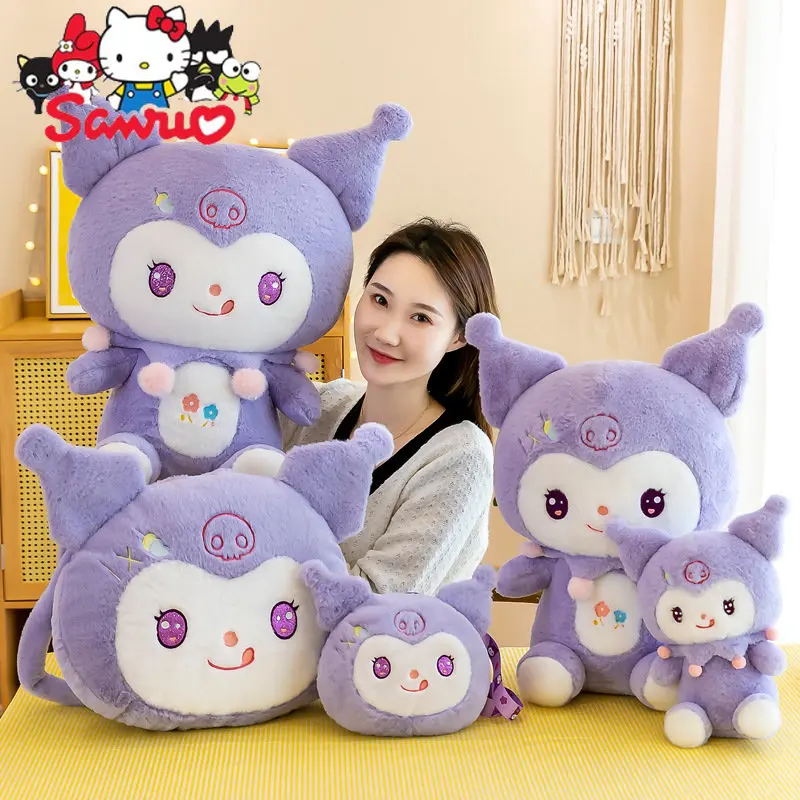 Купи Cute Cartoon Sanrio Kuromi Anime Purple Toy Doll Little Devil Pillow Toys Soft Stuffed Dolls for Kids Birthday Gifts 26/50/60cm за 119 рублей в магазине AliExpress