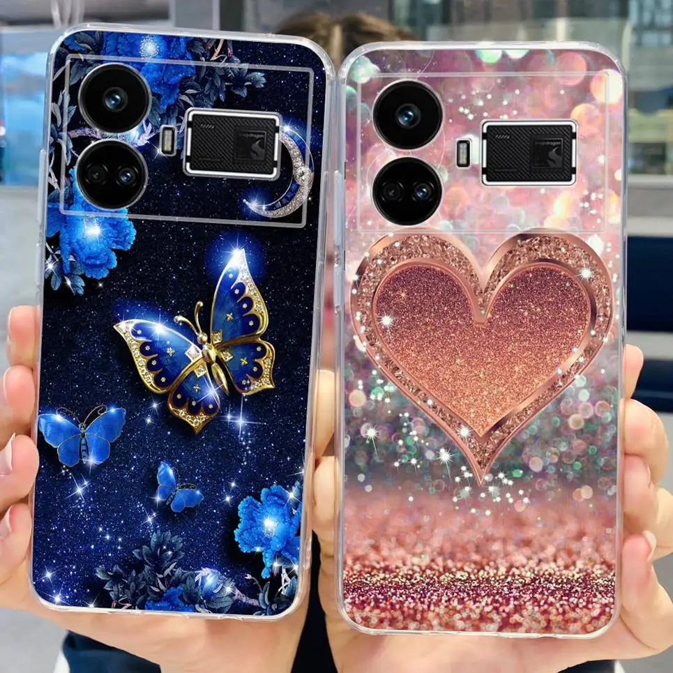 Фото Прозрачный силиконовый мягкий чехол из ТПУ для Realme GT5 чехол, чехлы для OPPO Realme GT 5 RealmeGT5, чехлы с цветочным мраморным желеобразным бампером №3