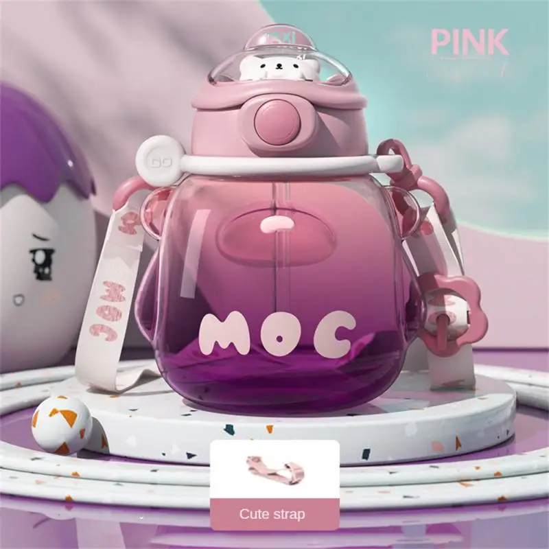 

С детской бутылкой для воды, молока, сока, мультяшная Милая чашка для воды, пластиковая герметичная чашка