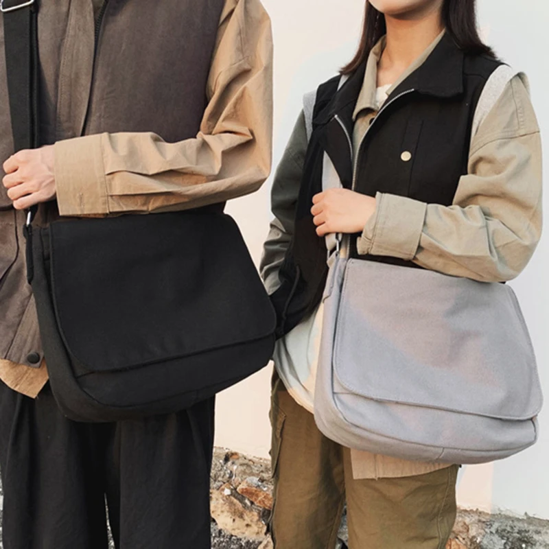 

Canvas Shoulder Crossbody Bag For Women Big Lady Satchels Unisex Cross Body Bag Large Woman Messenger Bags