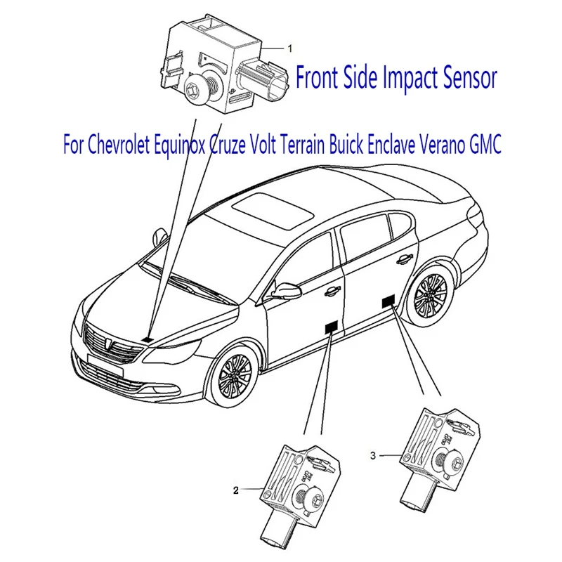 Передний боковой датчик удара для Chevrolet Equinox Cruze Volt Land Buick анклава Verano GMC 13502577 |