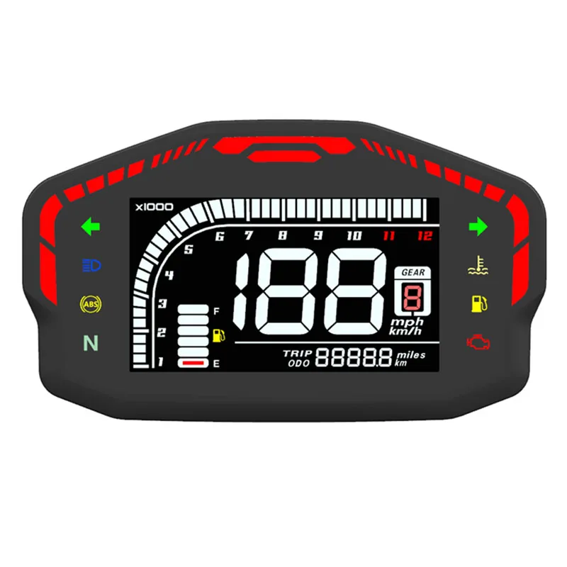 

Универсальный мотоцикл с ЖК-дисплеем, 12000 об./мин., 6 передач, спидометр, подсветка, одометр для мотоцикла, для 1, 2,4 цилиндров, метр для Ducati