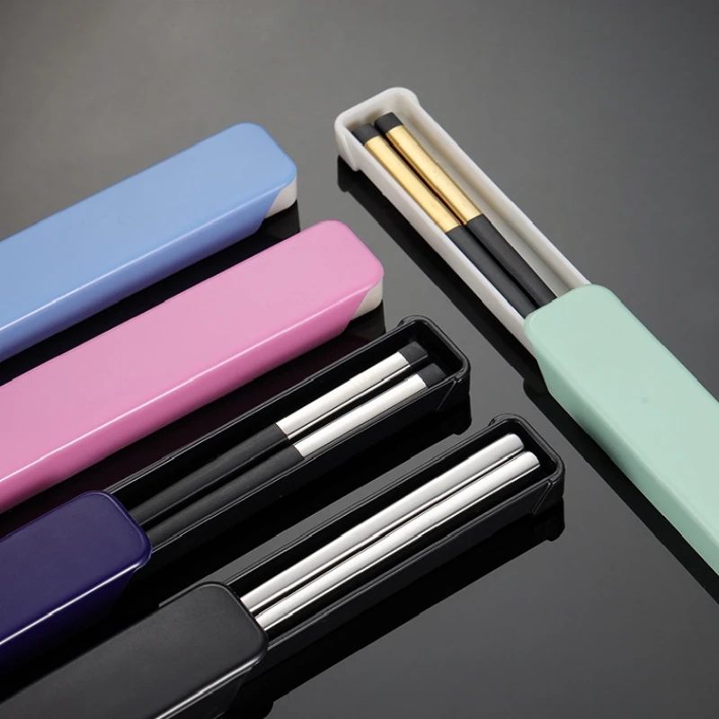 

1 пара китайских палочек для еды, Нескользящие металлические пищевые палочки для еды, предметы для хранения, продажа отдельно, портативная посуда для студентов, рабочих, путешествий