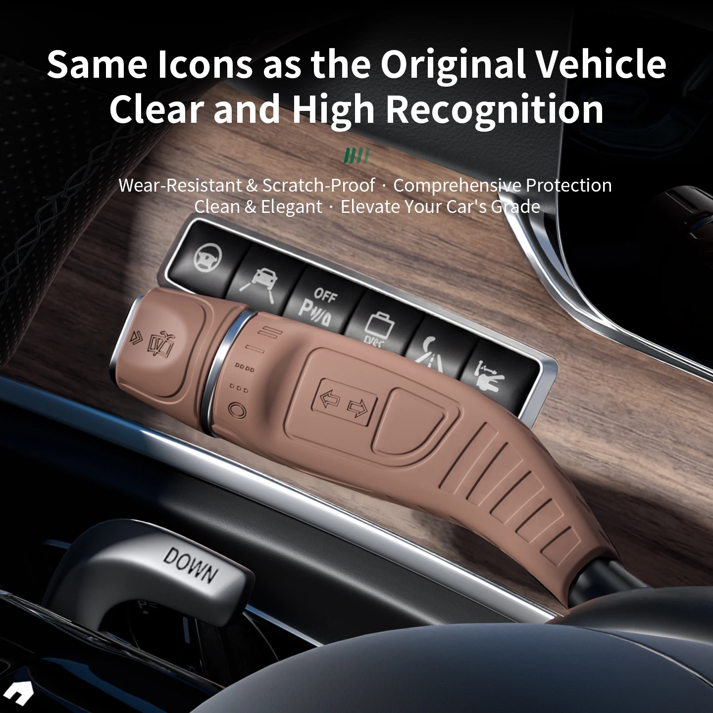 Фото Для Mercedes-Benz W205 W213 W222 X253 W166 (2014-2023) — силиконовые накладки на руль, рычаг переключения передач и рычаг стеклоочистителя, автомобильный аксессуар №3