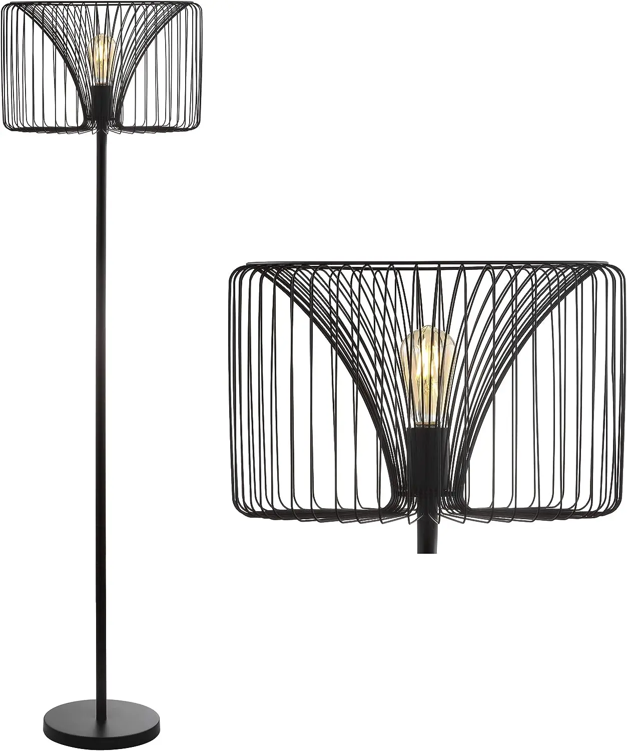 

Gridley 61" Metal LED Floor Lamp, Contemporary, Transitional, Modern, Industrial Style, Office, Living Room, Family Room, Di