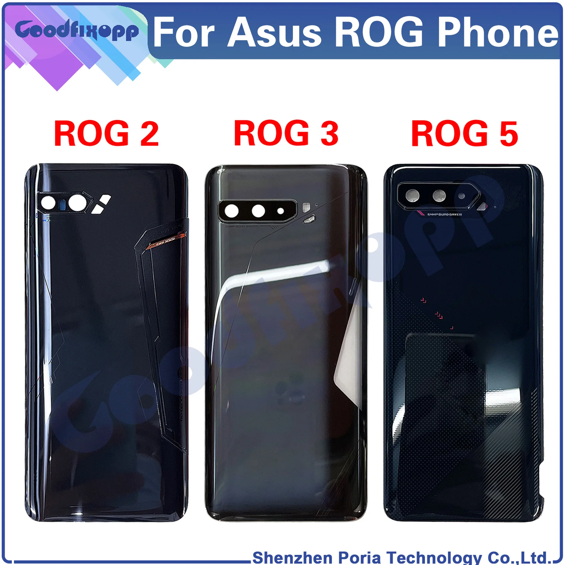 Задняя крышка батарейного отсека для Asus ROG 2 3 5 ZS660KL ZS661KS ZS673KS ROG2 ROG3 ROG5