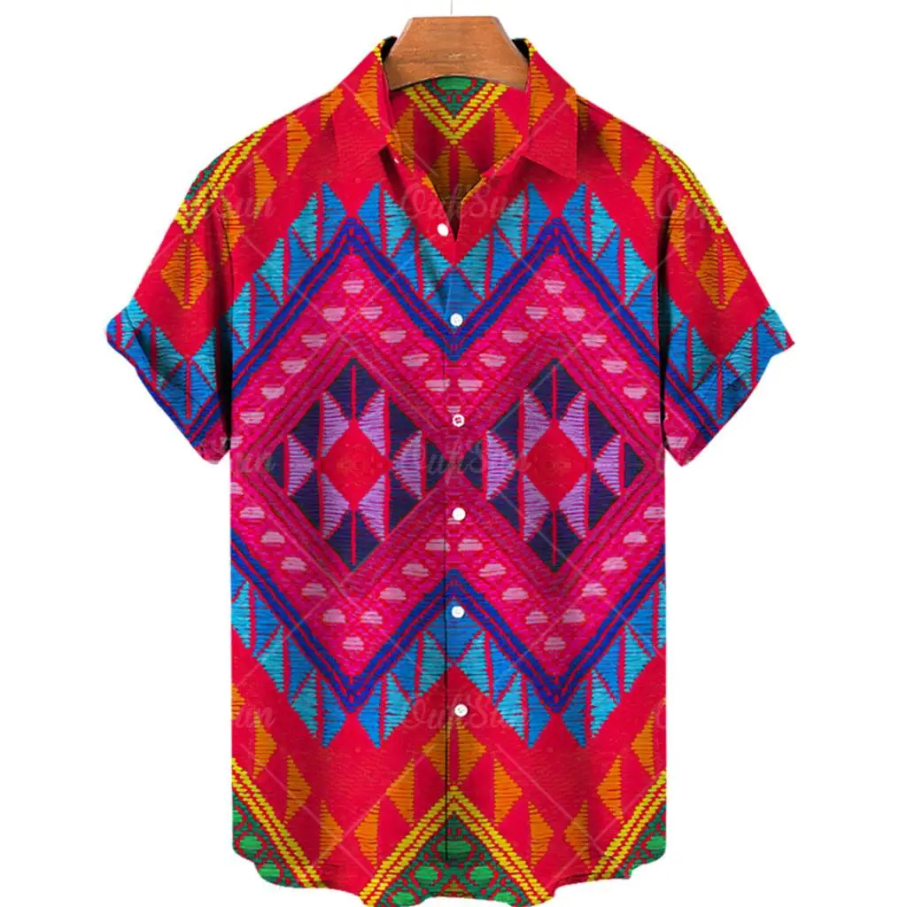 

2022 yeni hawaii gömlek erkekler için büyük boy yaz üst erkek kadnlar Vintage moda gömlek erkekler 5XL 3D soyut bask ksa kollu