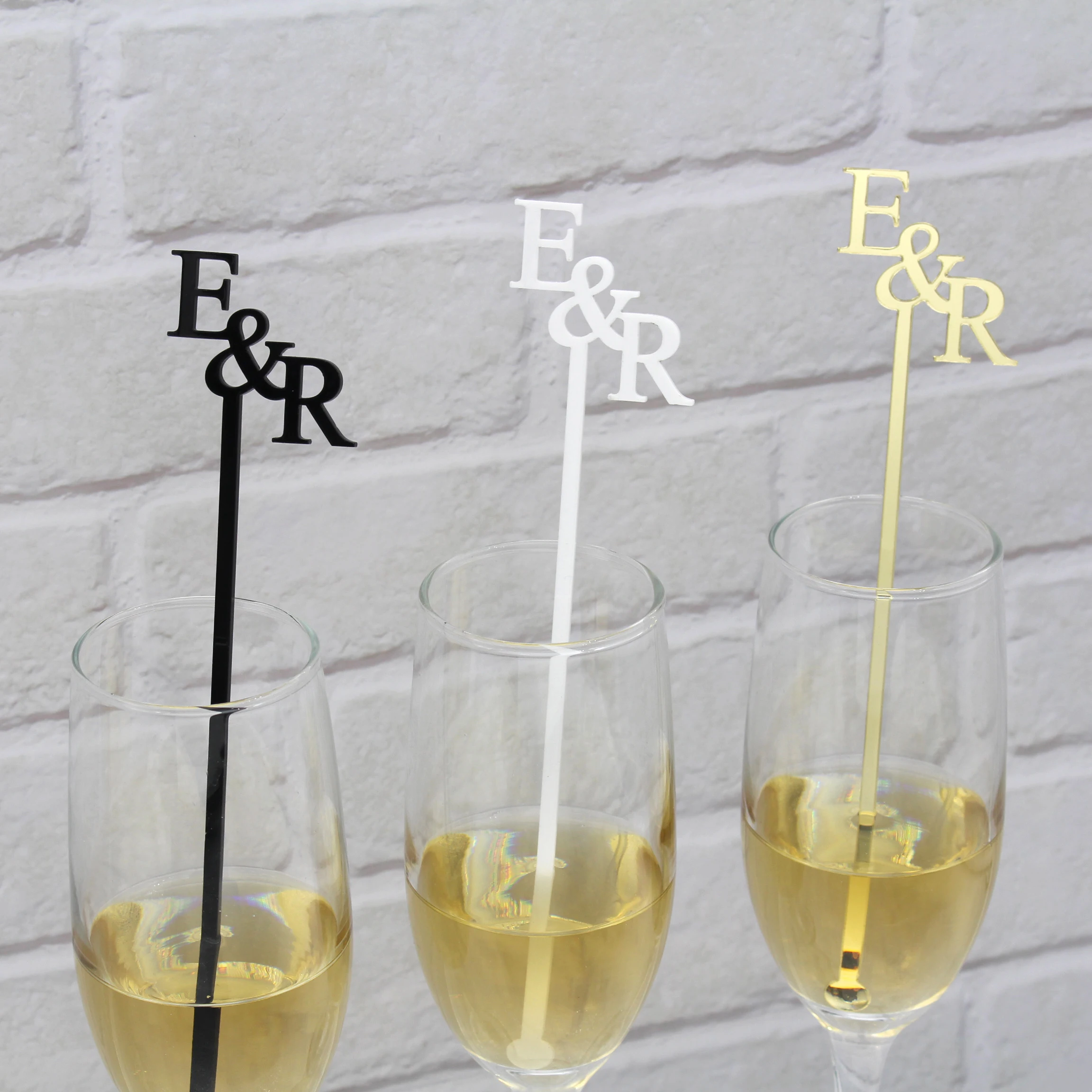 Персонализированные Акриловые зернистые штрихи для напитков Индивидуальные