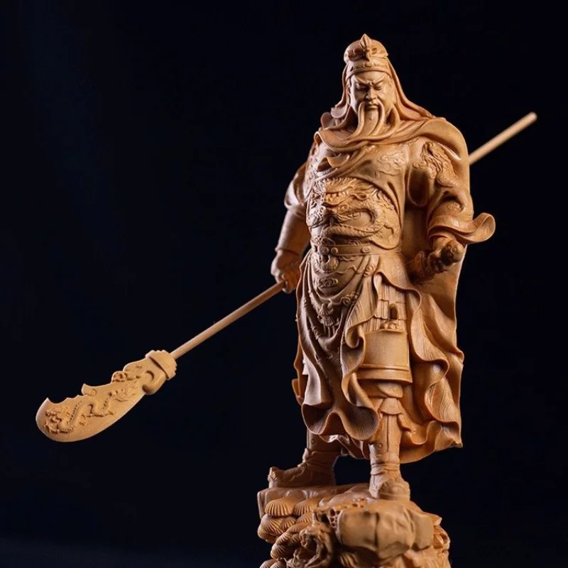 Резная статуя Гуань Гонг в китайском стиле и антикварная фигурка украшение для