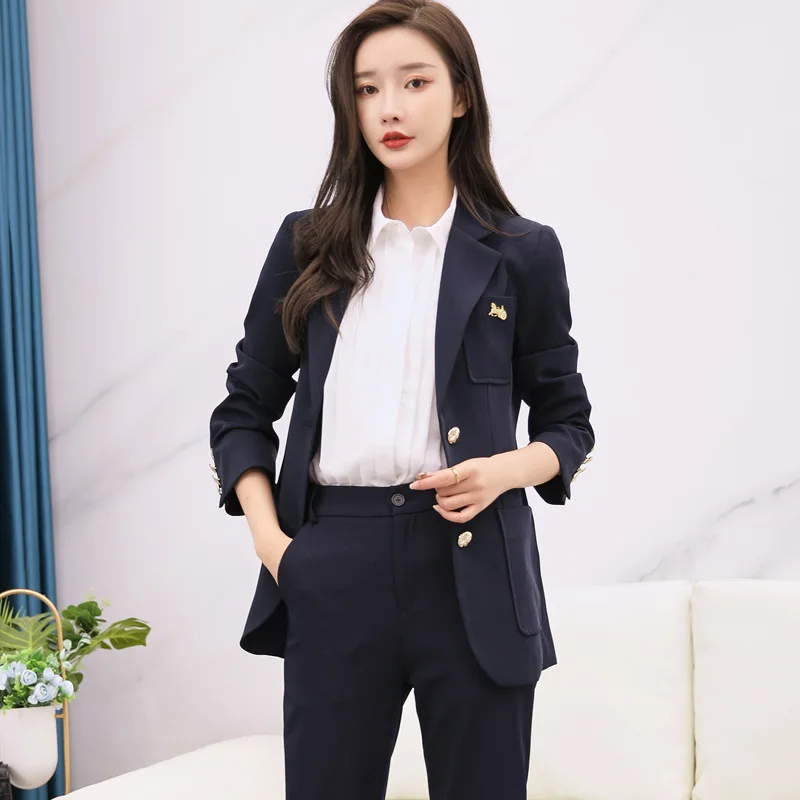 M-5XL High-end Office Jacket Women's 2022 New Spring and Autumn Fashion Big Pocket Ladies Small Suit Elegant Business Wear enlarge