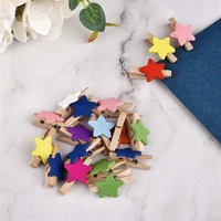 50pcs wooden clips multicolor for fabric clamps patchwork photo paper peg pin sewing tools accessories wooden clip decoration