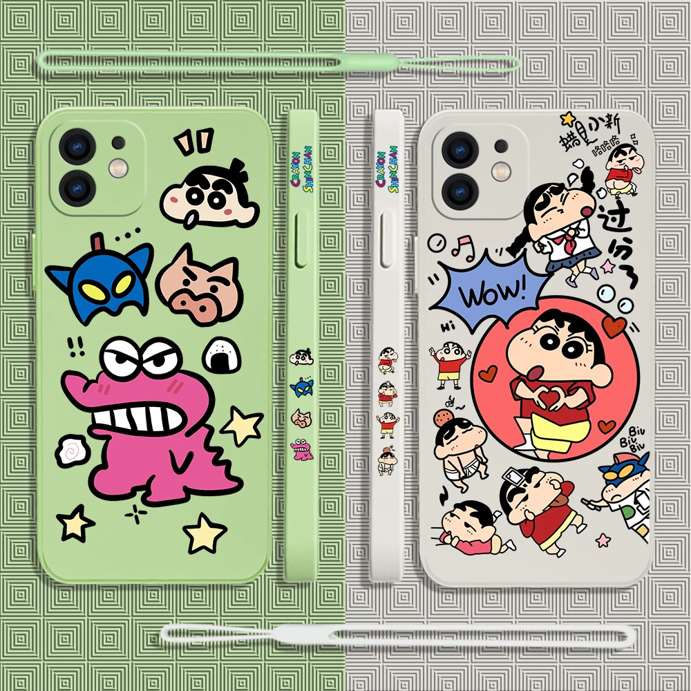

crayons shin-chans Phone Case For Xiaomi Redmi Note 12 11 11T 10 10S 9 Pro Plus 10C 9A 9C 9T K40 K50 K60 4G 5G With Hand Strap