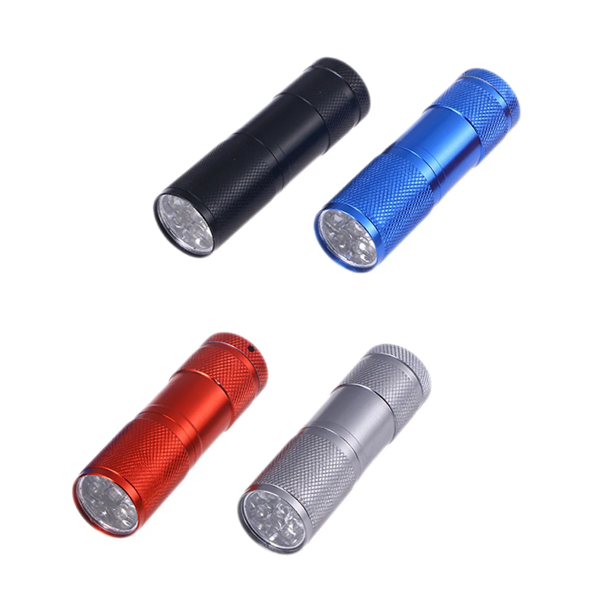

5 Pcs Super Bright Flashlight 9 LED Mini Aluminum Flashlight for Night Reading Hiking Backpacking - Without Batteries Hunting
