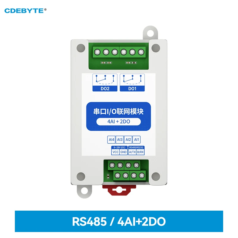 

ModBus I/O Network Modules with Serial Port RS485 4AI+2DO CDEBYTE MA01-XACX0420 Support PLC/Touch Display IoT