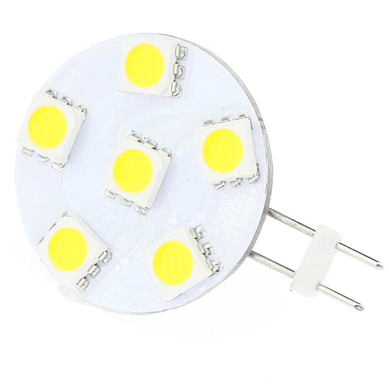 

6LED Dimmable SMD 5050 G4 LED Light Round Board Bulb 1W 12VDC White Warm White 6pcs/lot