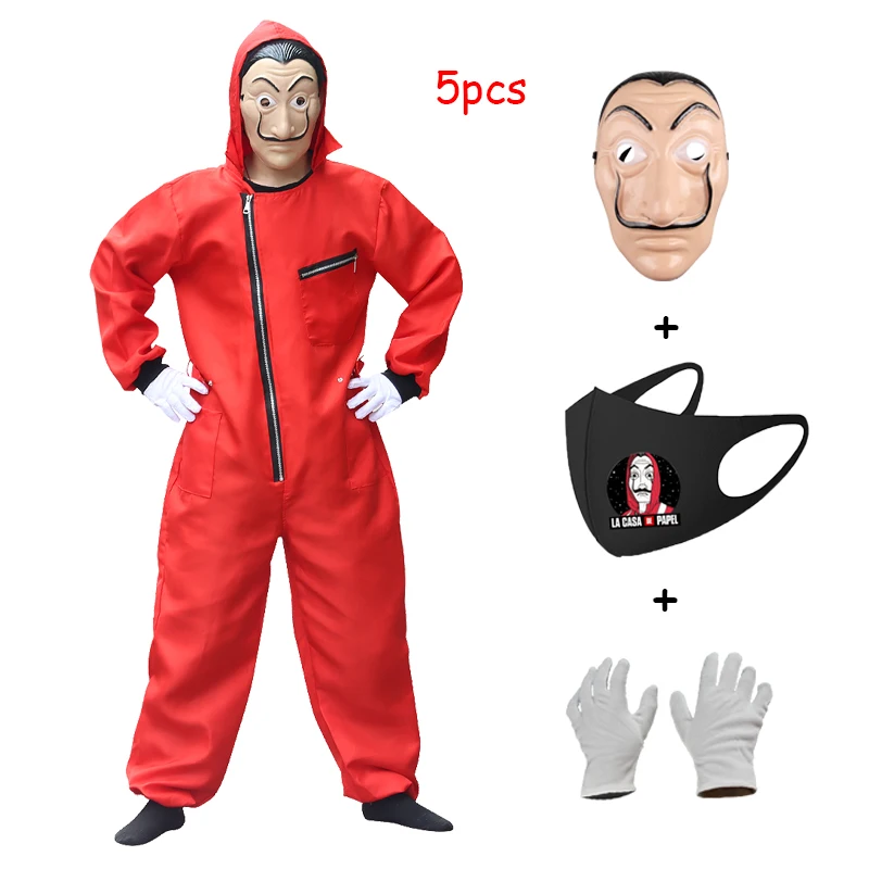 

Salvador Dali Movie Costume with Face Mask Money Heist The House of Paper La Casa De Papel Cosplay Halloween Party Costumes
