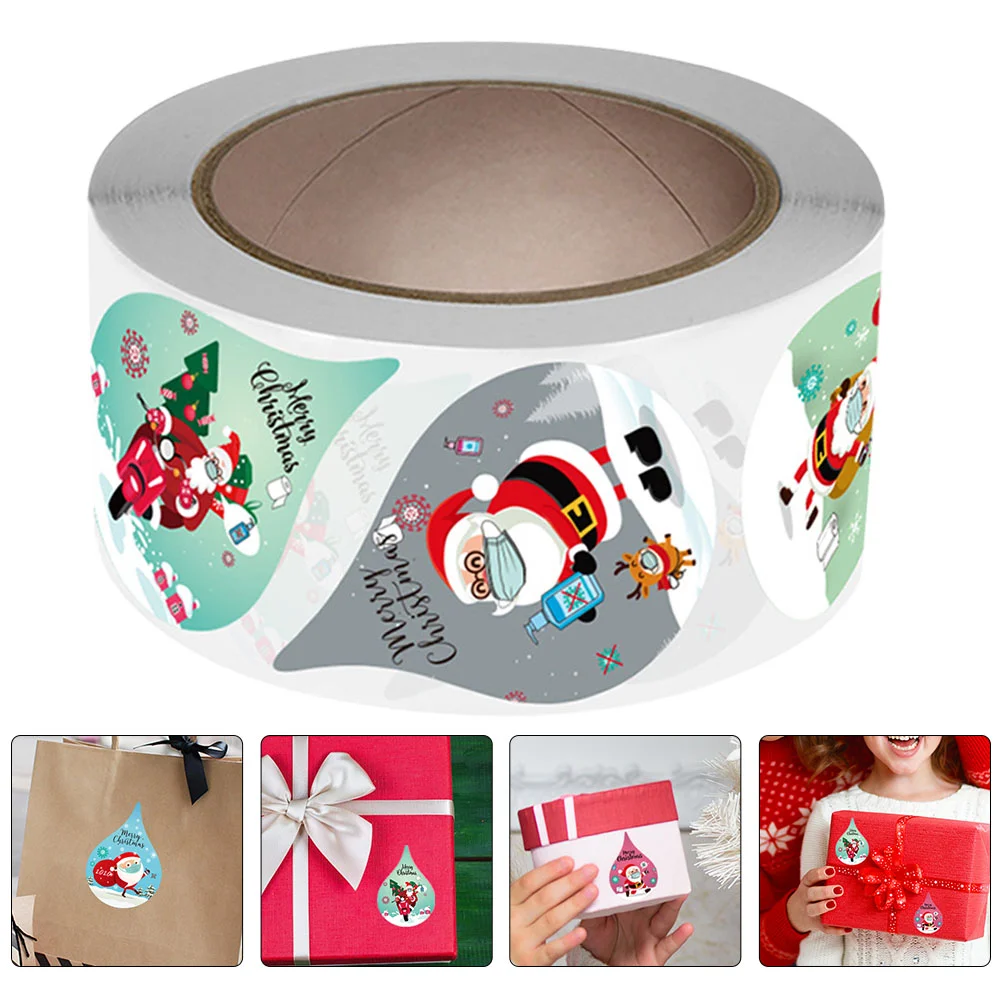 

1 Roll/ 500pcs Merry Christmas Stickers Adhesive Label Stickers Label Roll