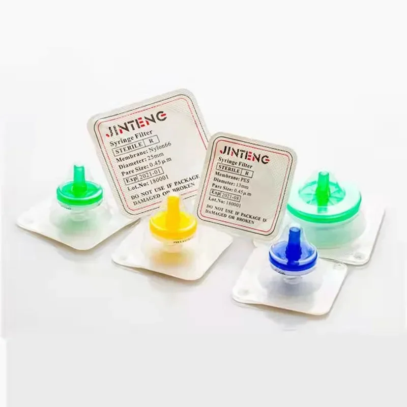 10 шт./партия лабораторный нейлоновый/ПЭТ/ПТФЭ стерильный игольчатый фильтр 13 мм 25