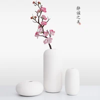 modern minimalist nordic white ceramic vase decoration chinese flower arrangement dried flowers and flowerpot living room soft h