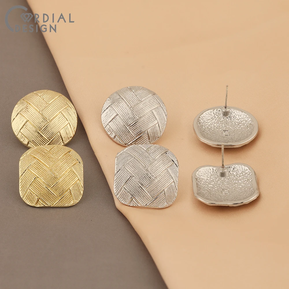 

Cordial Design 50Pcs 23*23MM Earrings Stud/Jewelry Accessories/Relief Knit Effect/Geometry Shape/Jewelry Finding & Components