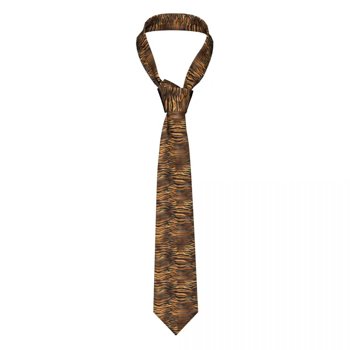 

Tiger Print Stripes Tie Glam Black And Gold Wedding 8CM Neck Ties Men Gift Shirt Design Cravat