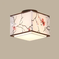chinese traditional style ceiling lamp aisle bedroom led ceiling lights fabric lampshade home decor living room light fixtures