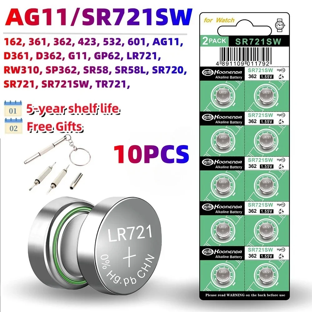 Фото 10 шт. AG13 LR44 1,5 В кнопочные батарейки LR41 LR1130 LR626 SR621SW SR626SW SR920SW SR721SW щелочная батарея для часов игрушки №5