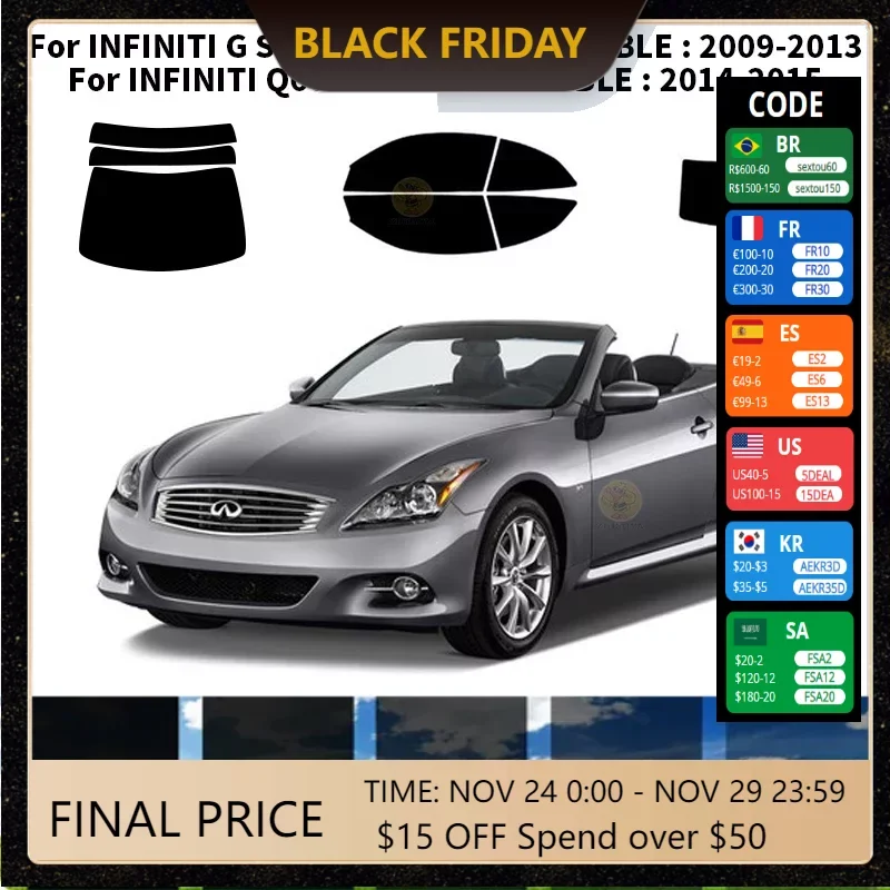 

Нанокерамическая Автомобильная УФ-пленка Precut для окна, автомобильная пленка для окна INFINITI Q60 2 DR CONVERTIBLE 2014-2015