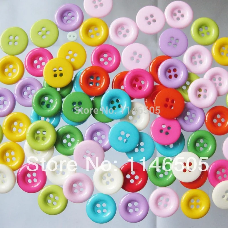 50PCS / lot18mm смола застёжка 4 отверстия смешанный цвет одежда шитье детали вырезка