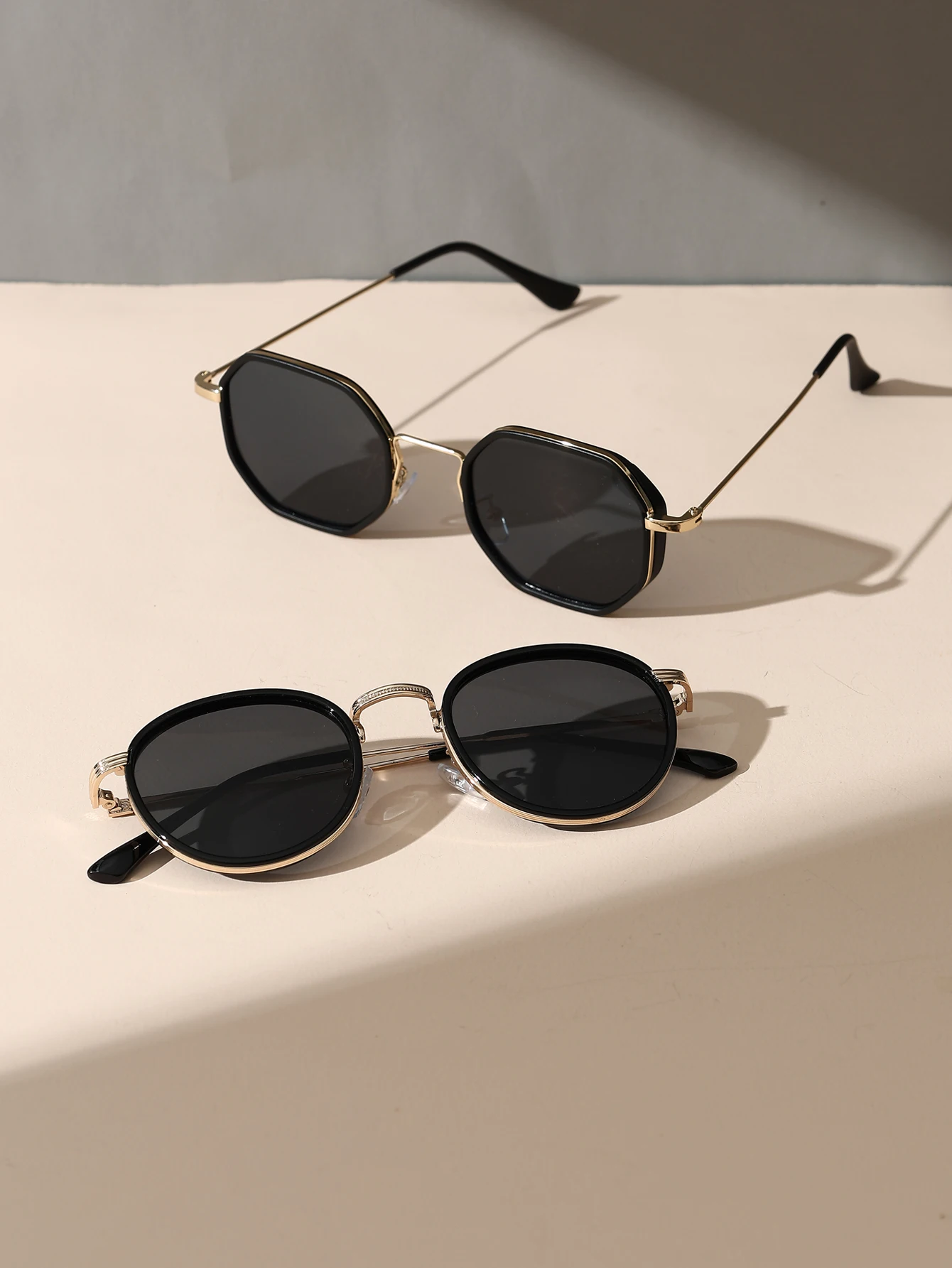 2 шт. Винтажные Солнцезащитные очки в металлической оправе