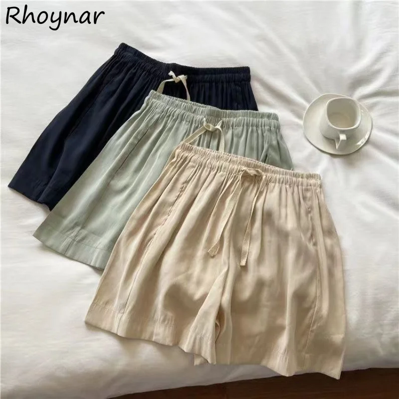 

Летние Шорты женские тонкие мешковатые спортивные универсальные широкие брюки на шнуровке в Корейском стиле Простые повседневные женские популярные