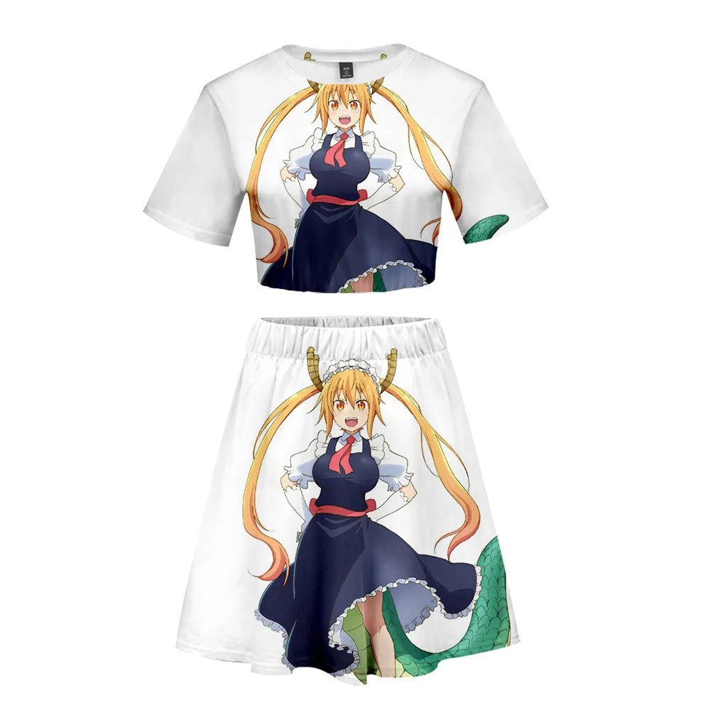 

Костюм женский летний из двух предметов с 3D аниме «Miss Kobayashi's Dragon Maid»
