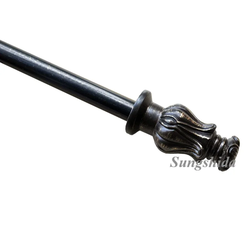 Sungshida Black End Cap Quallity выдвижные Гобеленовые стержни одинарная стандартная