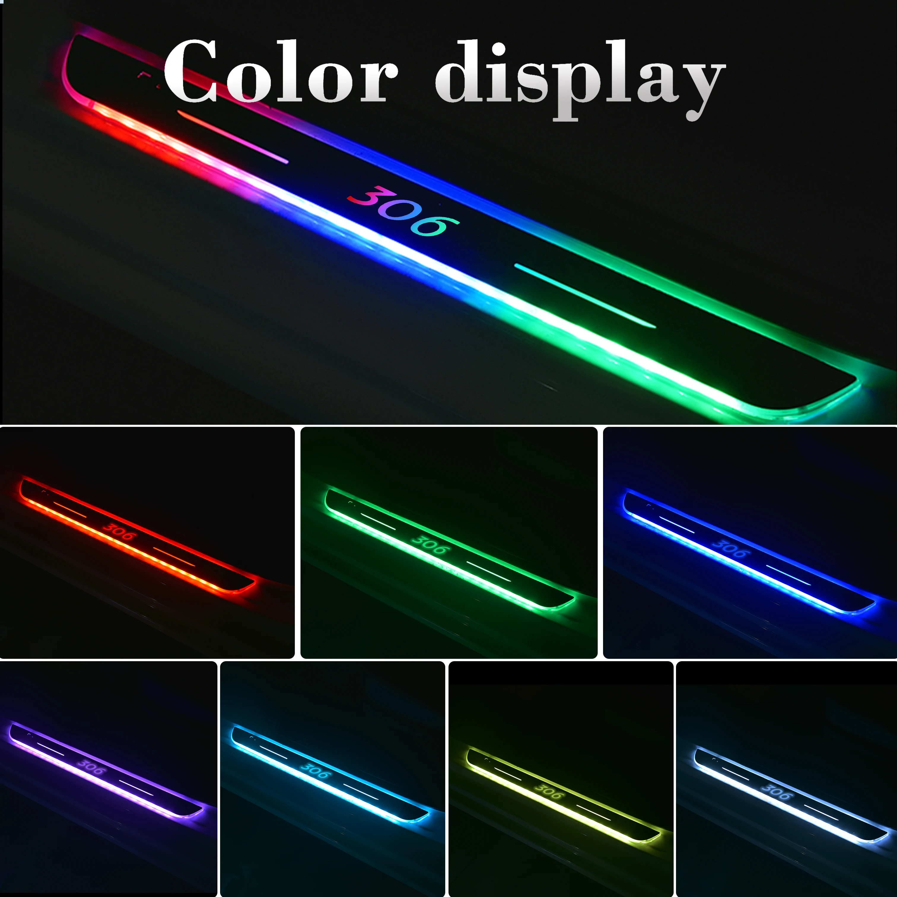 

Car Door Sill Decoration Welcome Pedal Atmosphere Styling Accessories For Peugeot 306 307 308 Car Threshold LED RGB Light