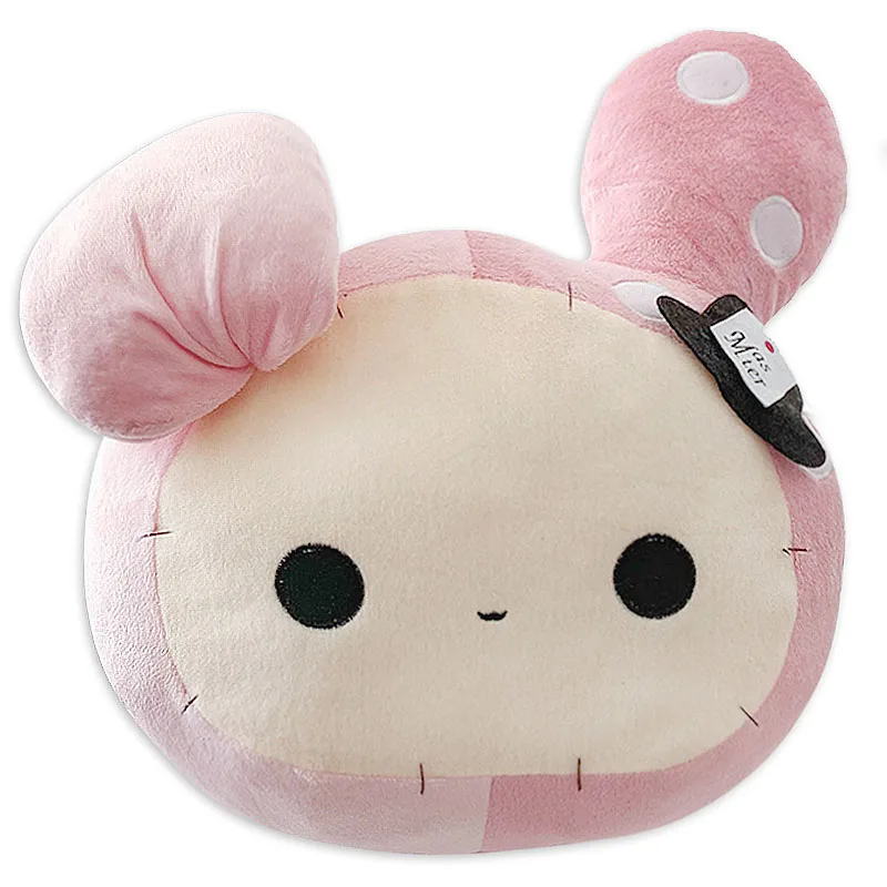 

New Cute Sentimental Circus Shappo Rabbit Bunny Big Face Plush Stuffed Pillow Cushion Toy Doll Kids Gifts 42x36cm