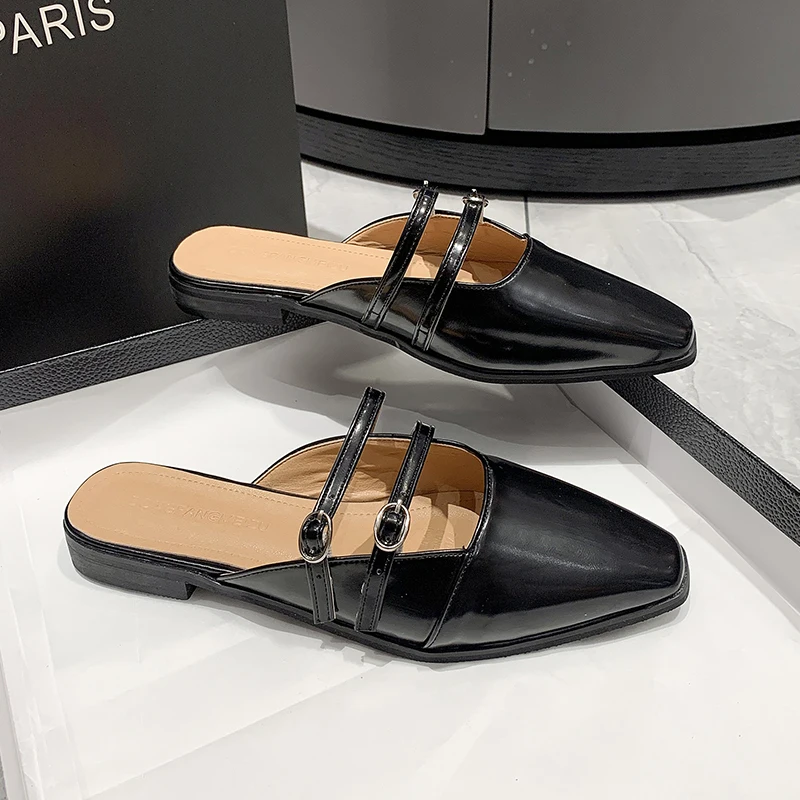 

Женские босоножки на низкой подошве, элегантные сандалии с острым носком, лето 2023