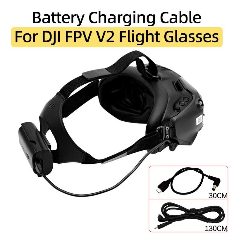 Фото Кабель для зарядки аккумулятора DJI FPV/Avata Drone Goggles V2, 130/30 см, линия питания, аксессуары для подключения аккумулятора №2