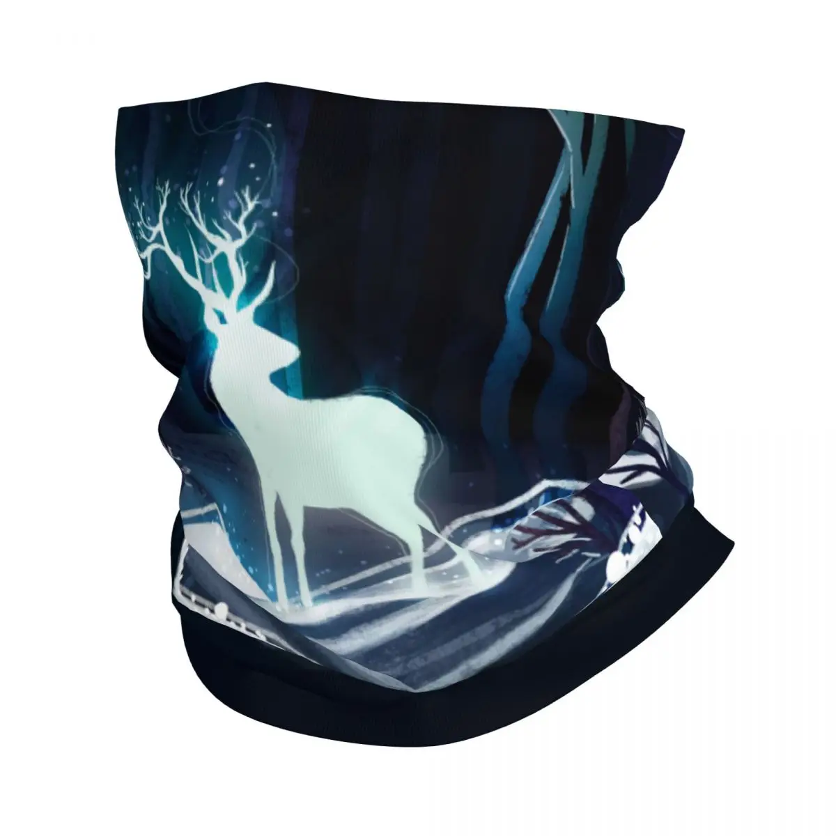 

White Magic Deer Neck Gaiter Men Women UV Protection Winter Bandana Scarf for Cycling
