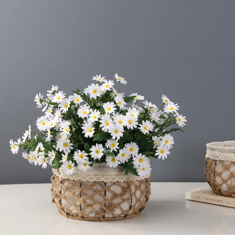 

24 Heads Artificial Daisy Flowers Bouquet Wedding Home Office Decoration Flower Arrangement Wild Chrysanthemum DIY