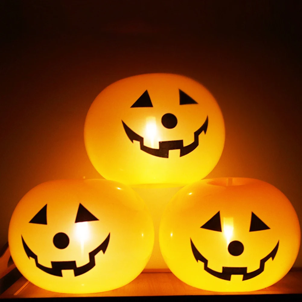 

Halloween Party Balloon Pumpkin Lights Lightweight Balloon Lights Festival Glowing for Haunted House Scary Horror Props Supplies