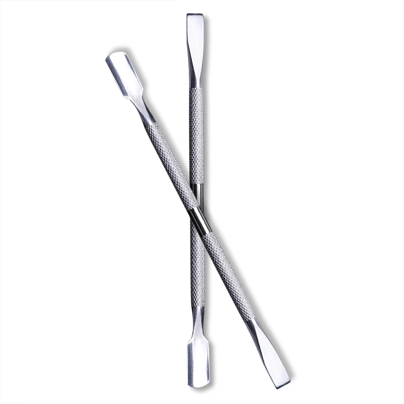 MIZHSE 1pc Double Head Stainless Steel Cuticle Remover Nail Pusher Manicure Tool Dead Skin Art Tools For
