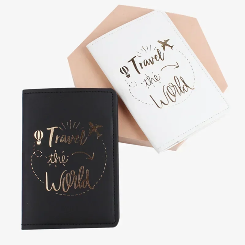 Обложка для паспорта из искусственной кожи с принтом Travel The World мужчин и женщин