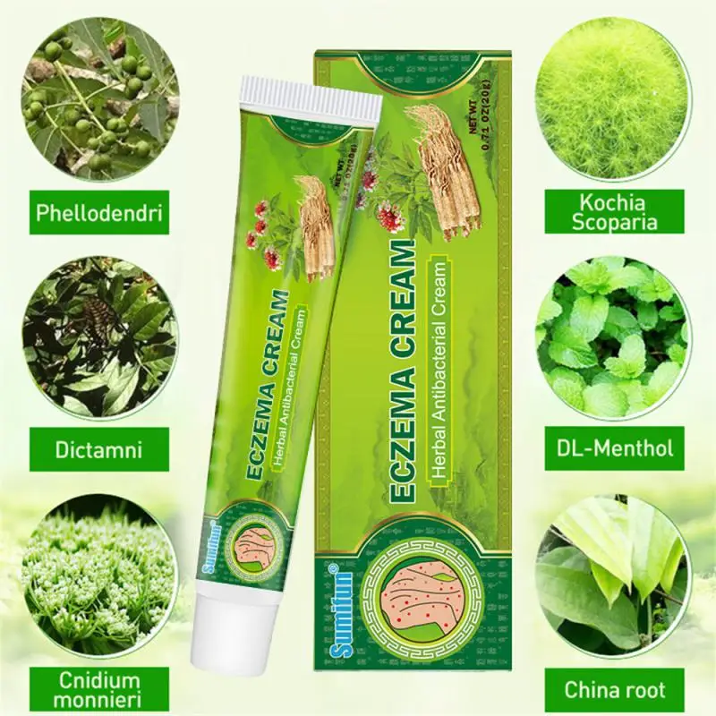 

20g Eczema Herb Antibacterial Cream Treatments Psoriasis Dermatitis Ointment Anti-Itching Skin Problems Antifungal Cream
