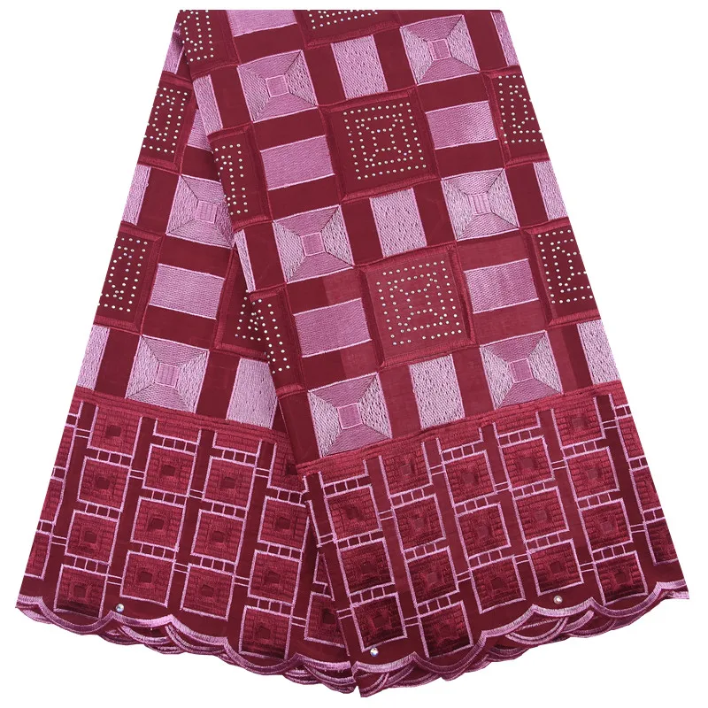 Нигерийская Швейцарская Хлопковая Кружевная Ткань С Вышивкой Камнями