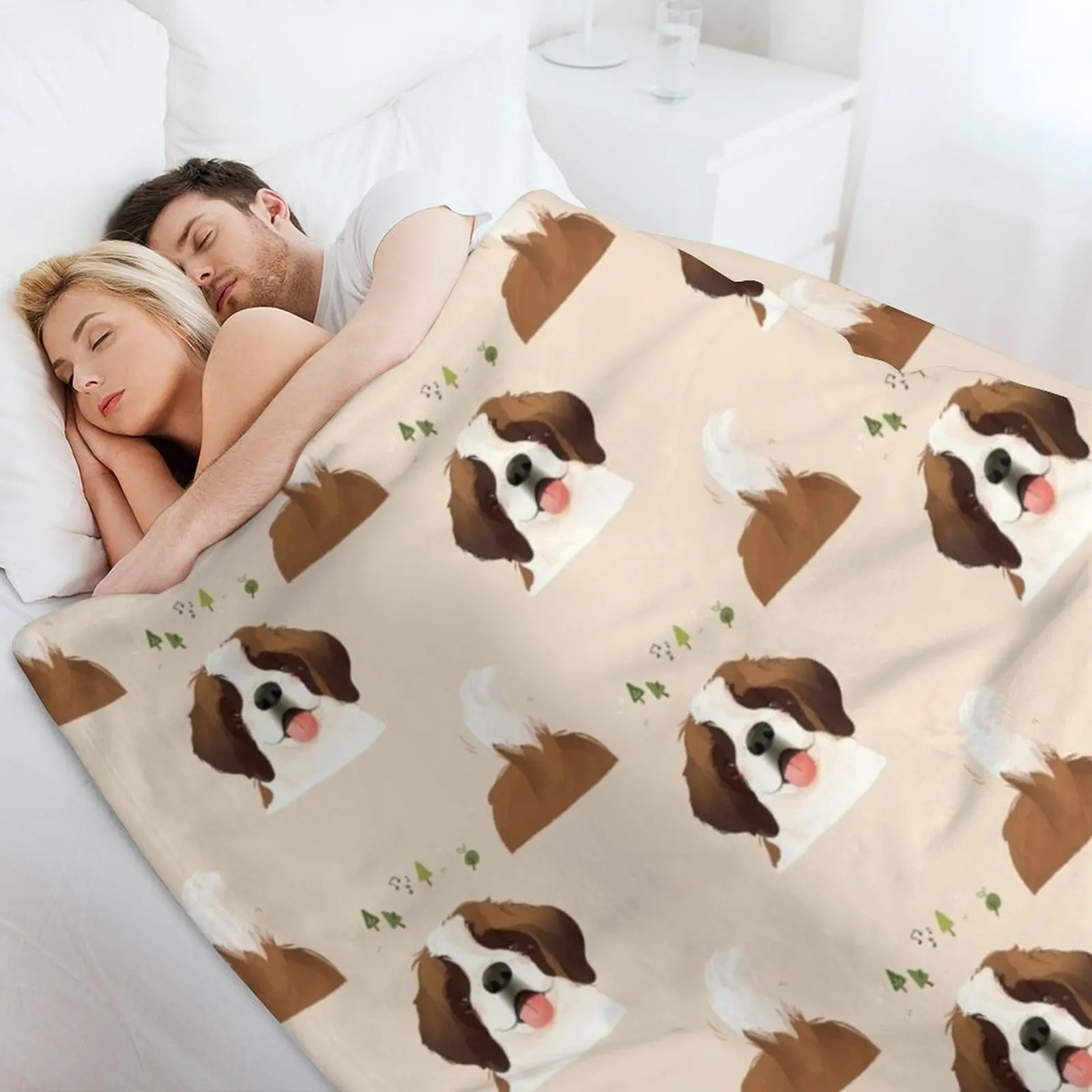 Одеяло с иллюстрацией собаки Сенберна Бернард плед пушистые детские одеяла
