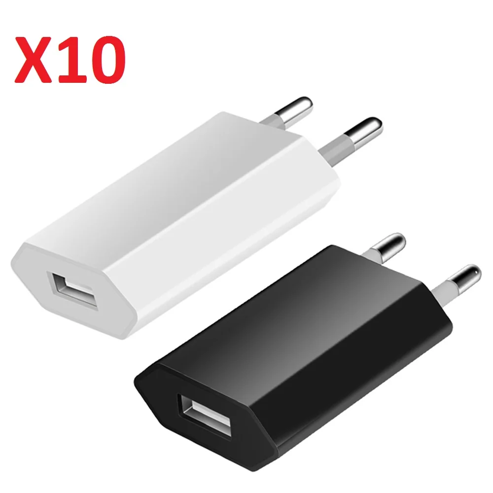 10 шт./лот 5 в 1A Eu US USB зарядное устройство для телефона адаптер питания вилка для ЕС/США настенное дорожное зарядное устройство для iPhone Samsung Xiaomii